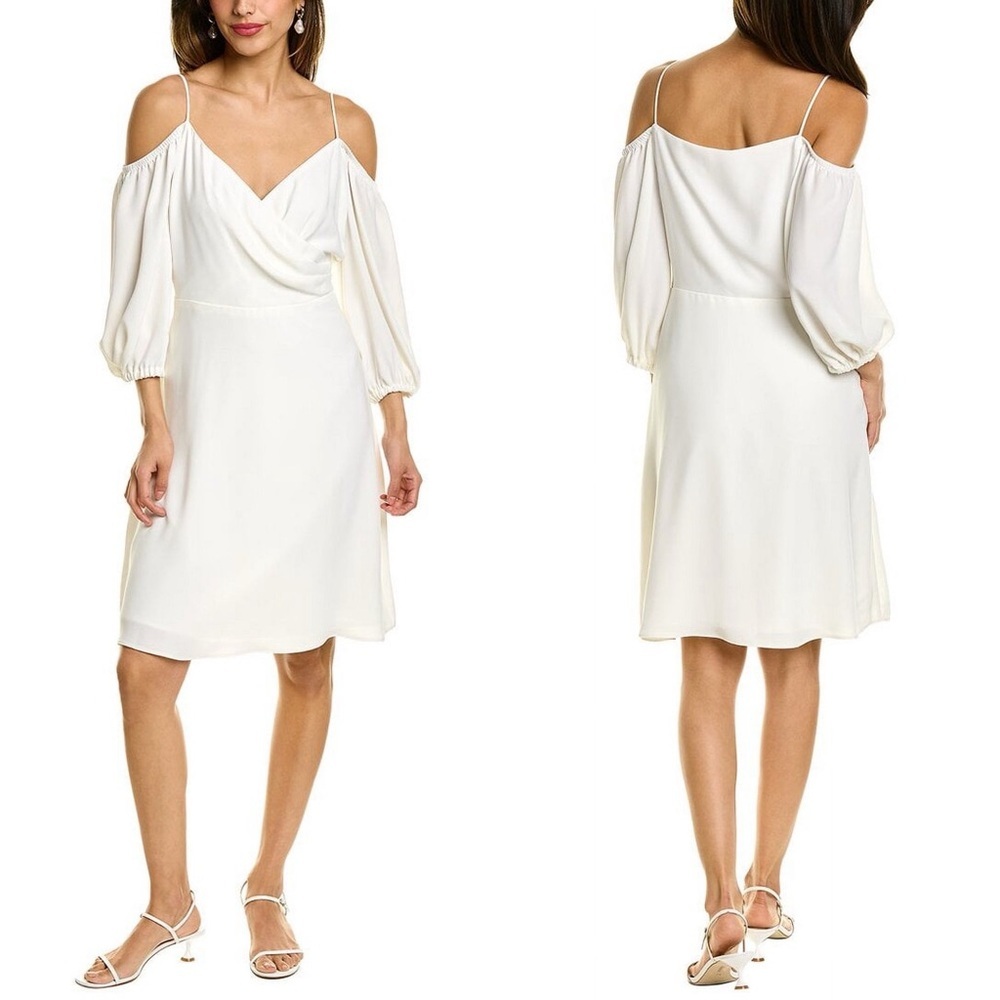 NWT Trina Turk Womens Dress 2 White Mini Off Shoulder Bridal Romantic Sonora‎